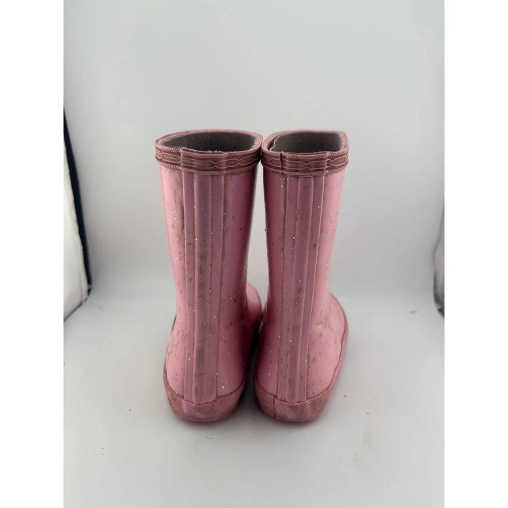 Hunter Kids First Classic Glitter Pink Rain Boots Toddler Size 9 Waterproof